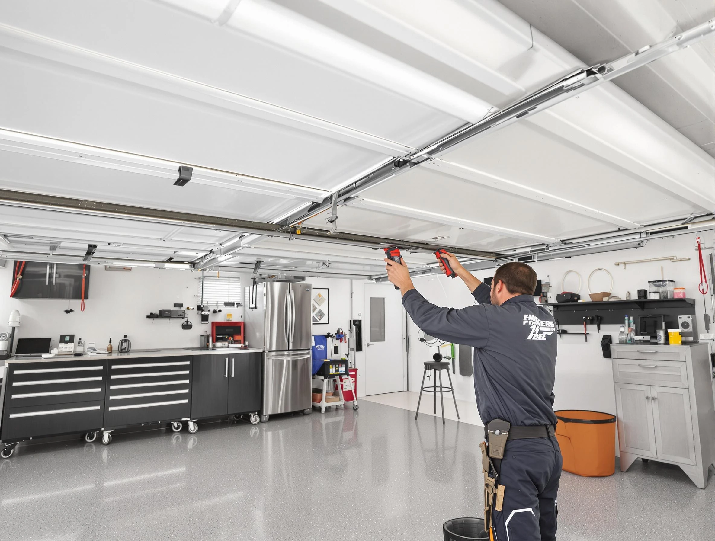 Overhead garage door repair service by Sun City Garage Door Repair in Sun City