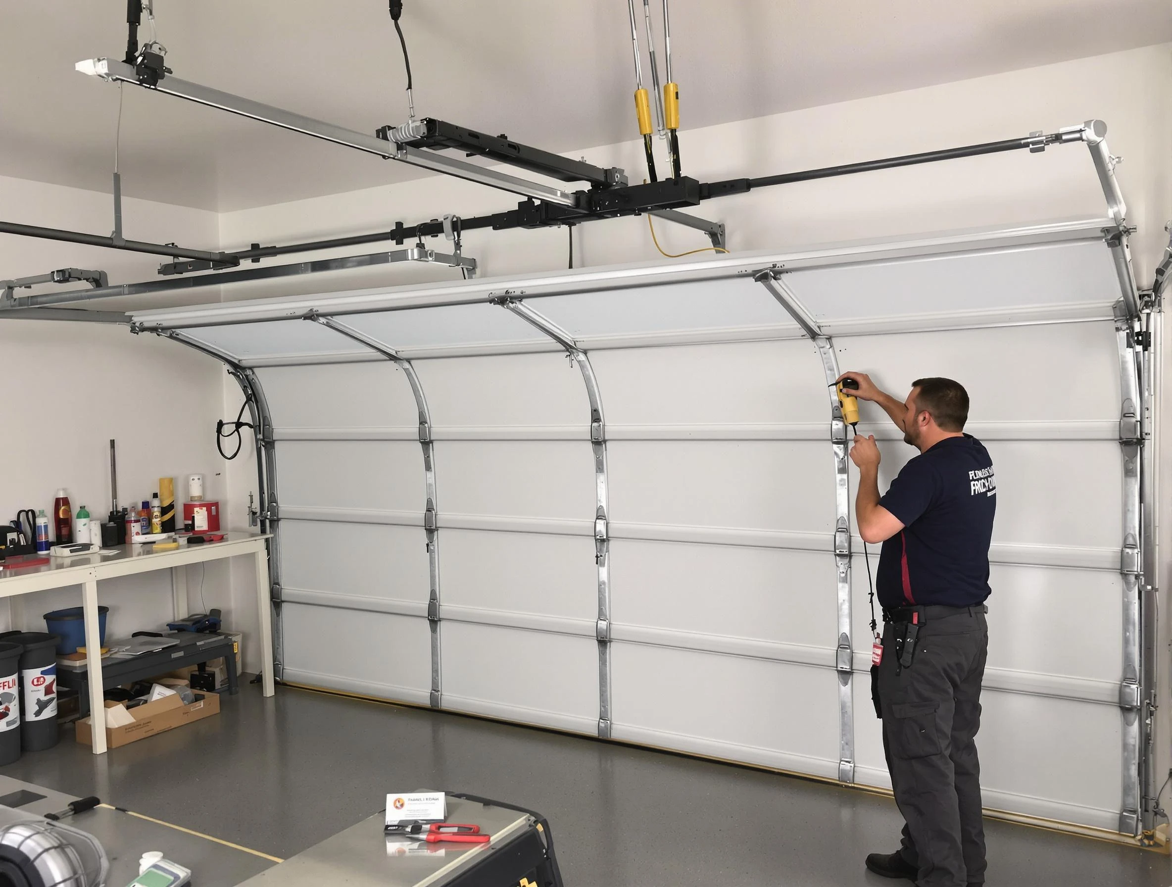 Sun City Garage Door Repair certified technician performing overhead door system repair in Sun City
