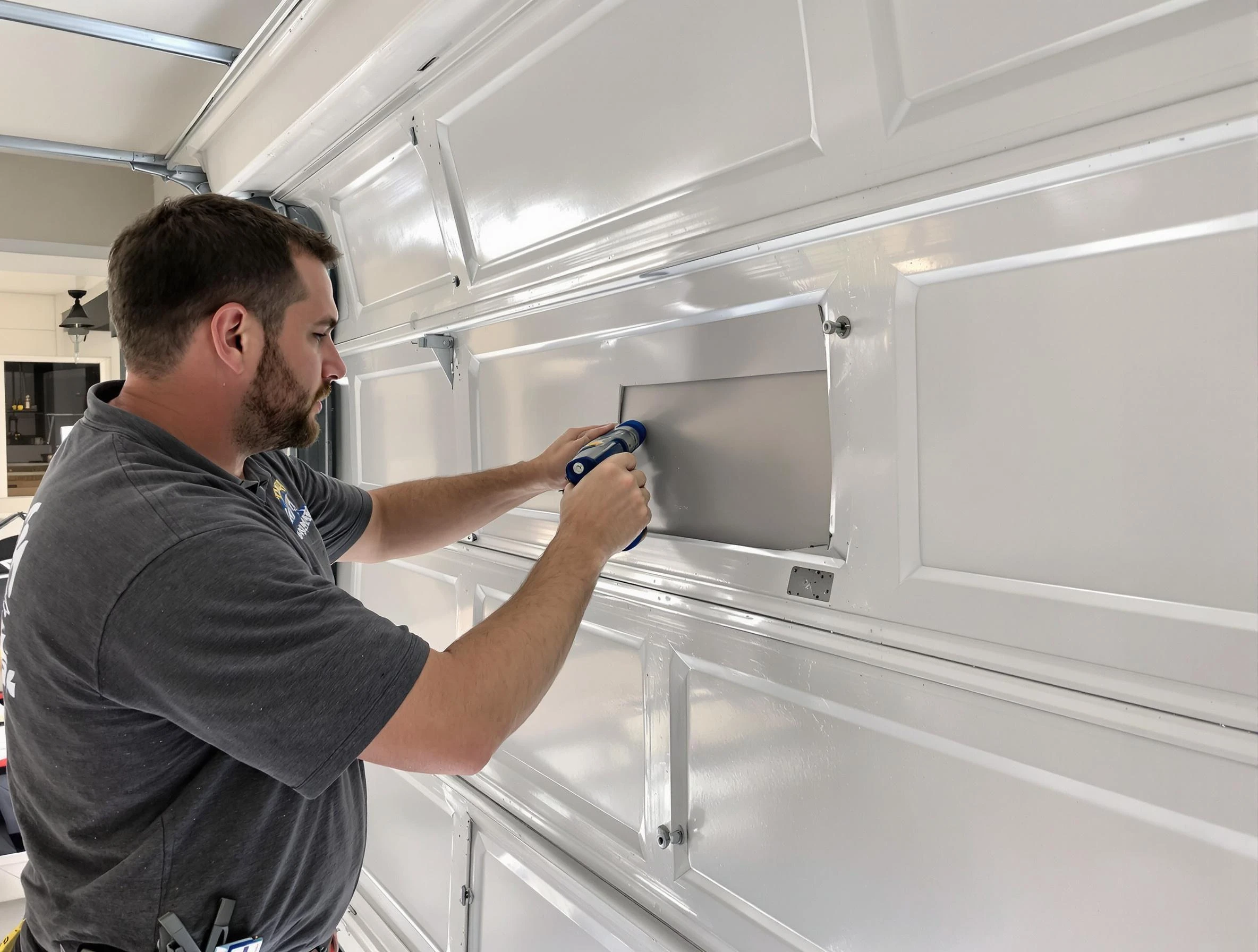 Garage door panel repair by Sun City Garage Door Repair in Sun City