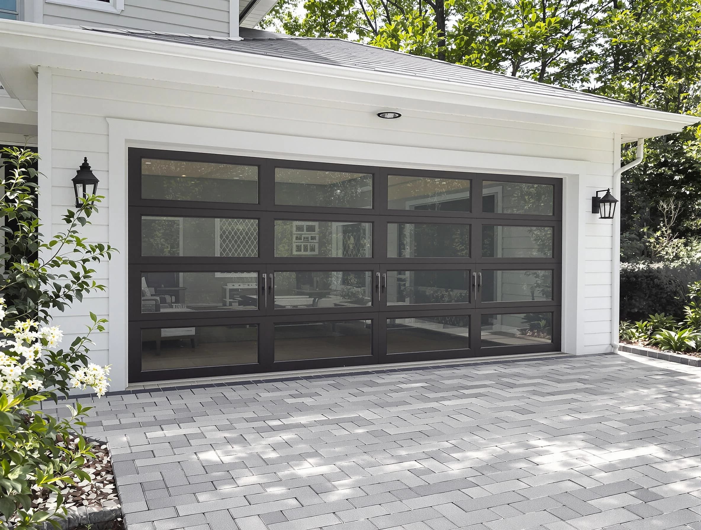 Sun City Garage Door Repair design specialist presenting custom garage door options to Sun City homeowner