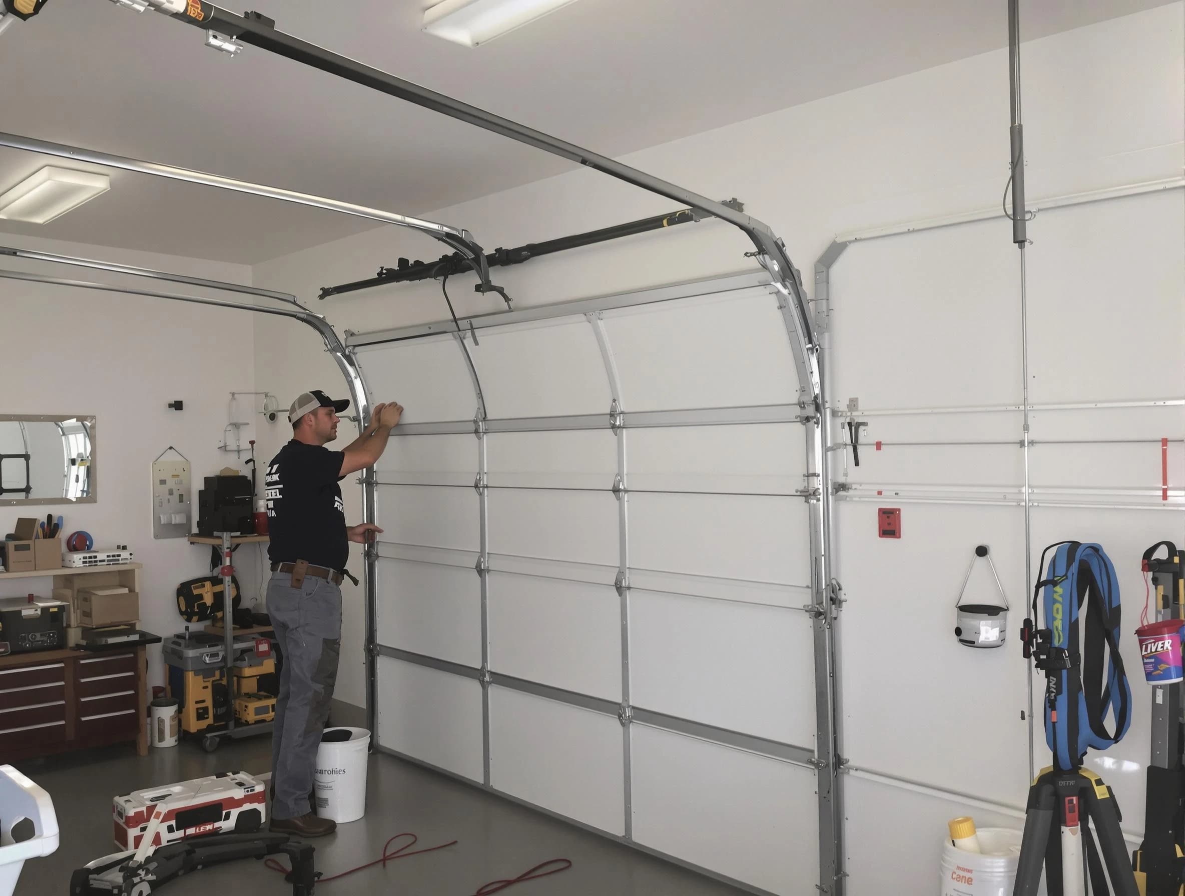 Sun City Garage Door Repair team installing new garage door in Sun City