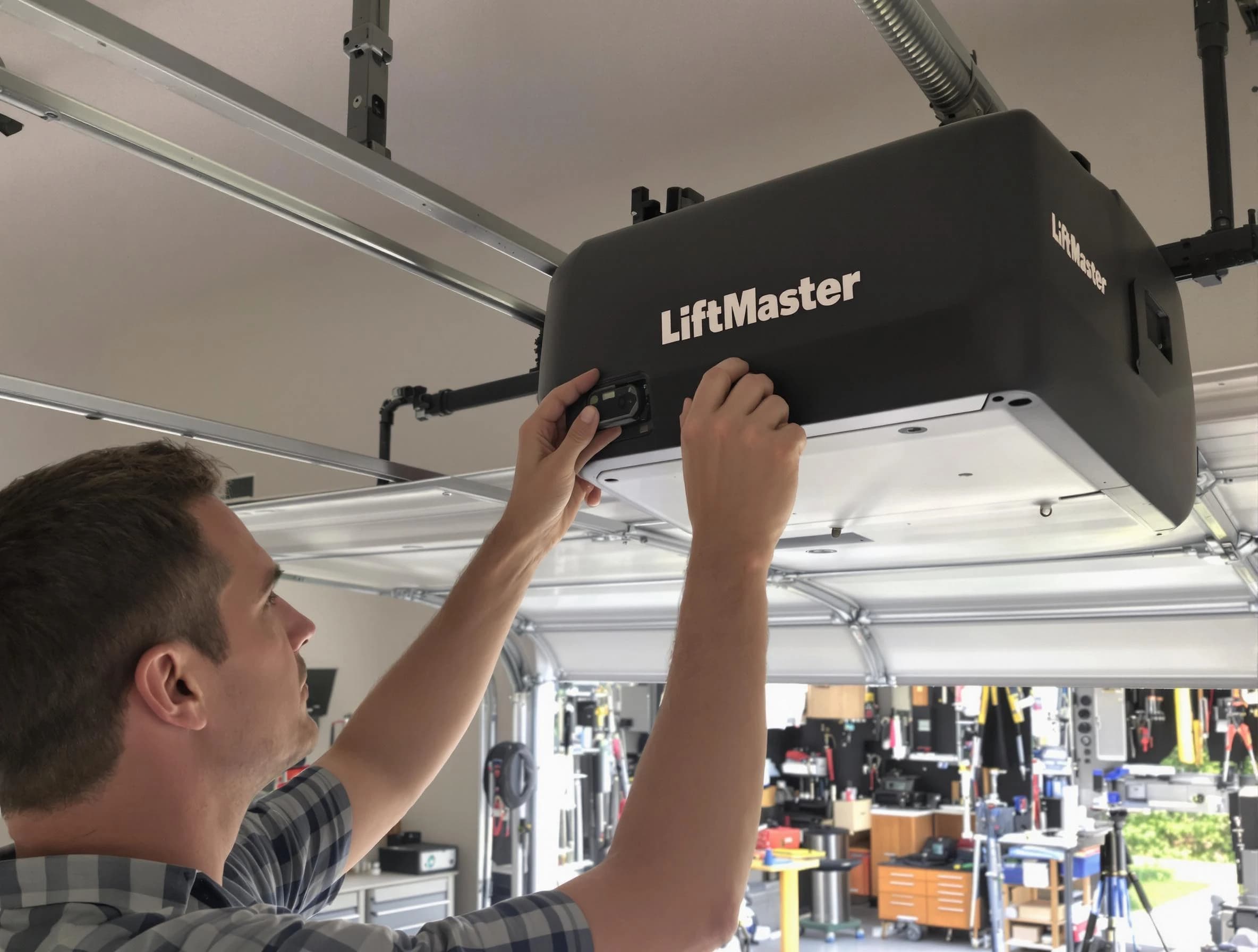 Sun City Garage Door Repair technician repairing garage door opener in Sun City