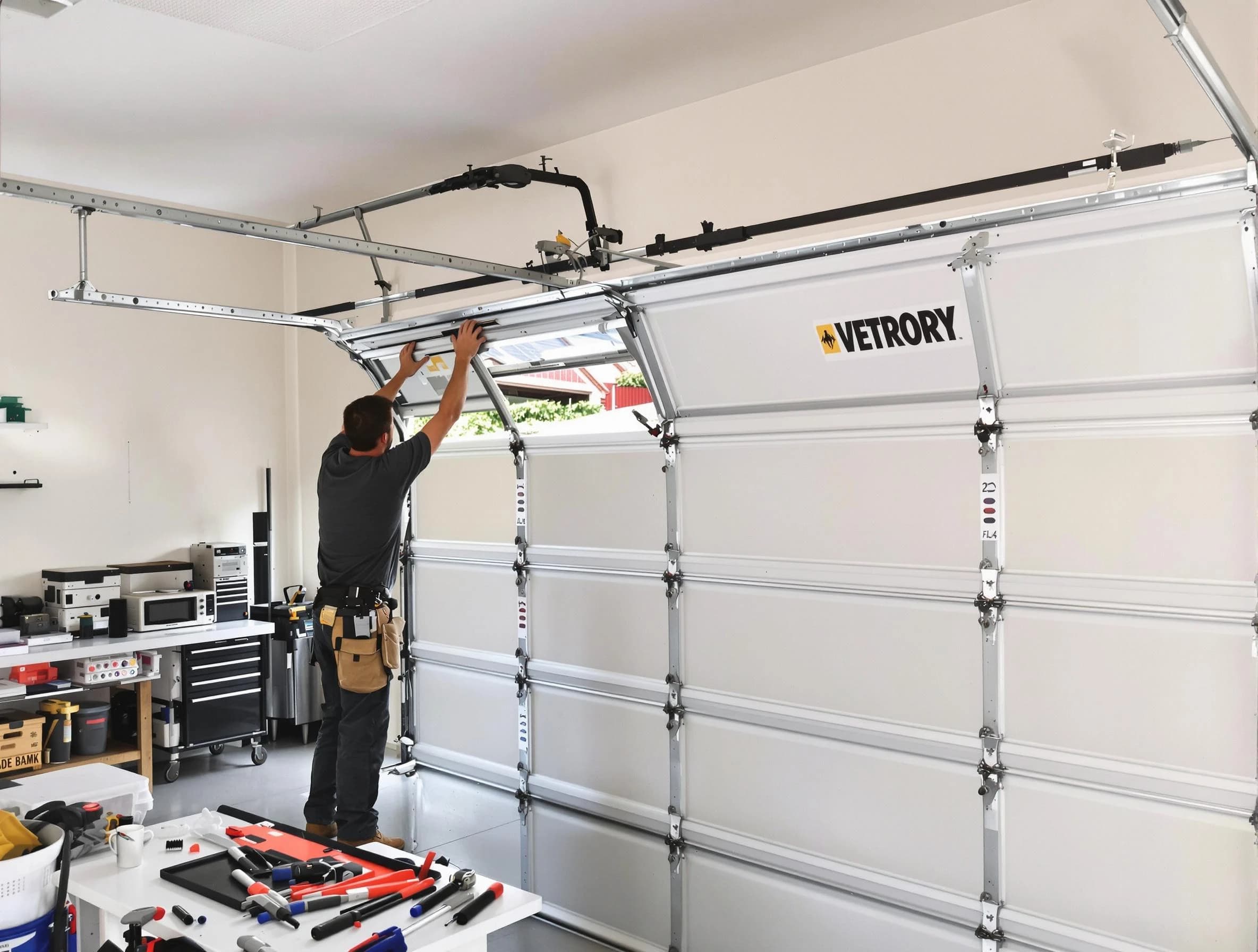 Sun City Garage Door Repair technician performing section replacement in Sun City
