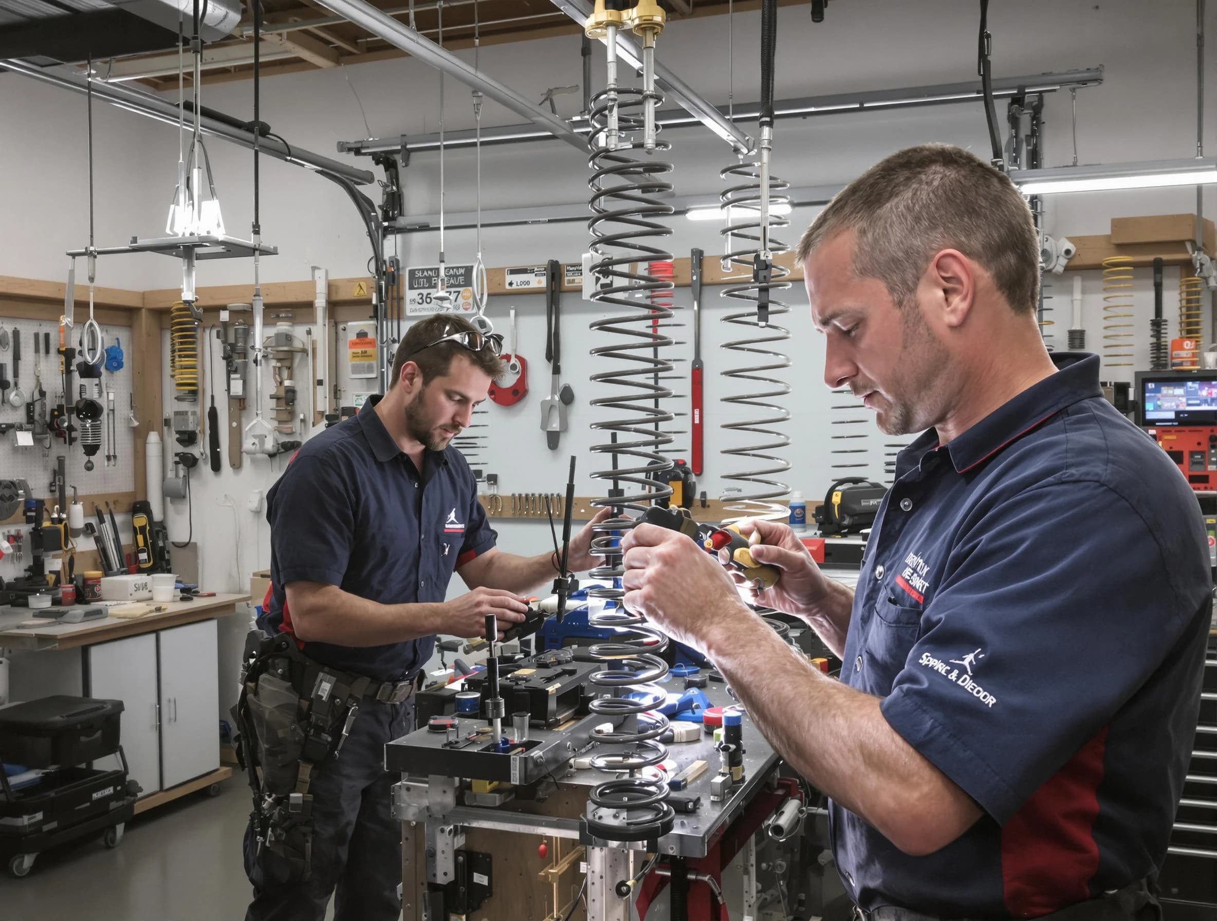 Garage door spring repair service by Sun City Garage Door Repair in Sun City