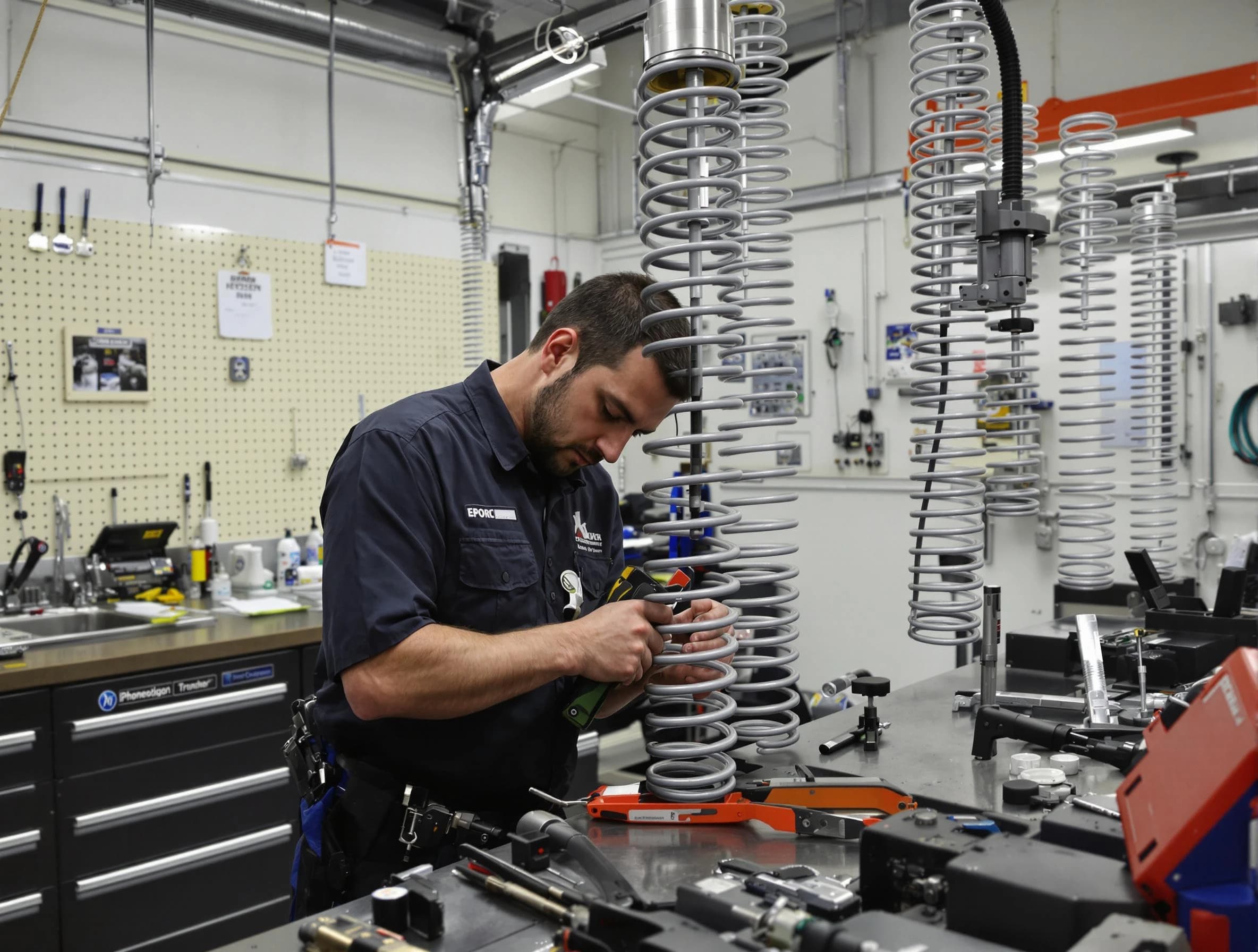 Sun City Garage Door Repair technician performing spring repair in Sun City